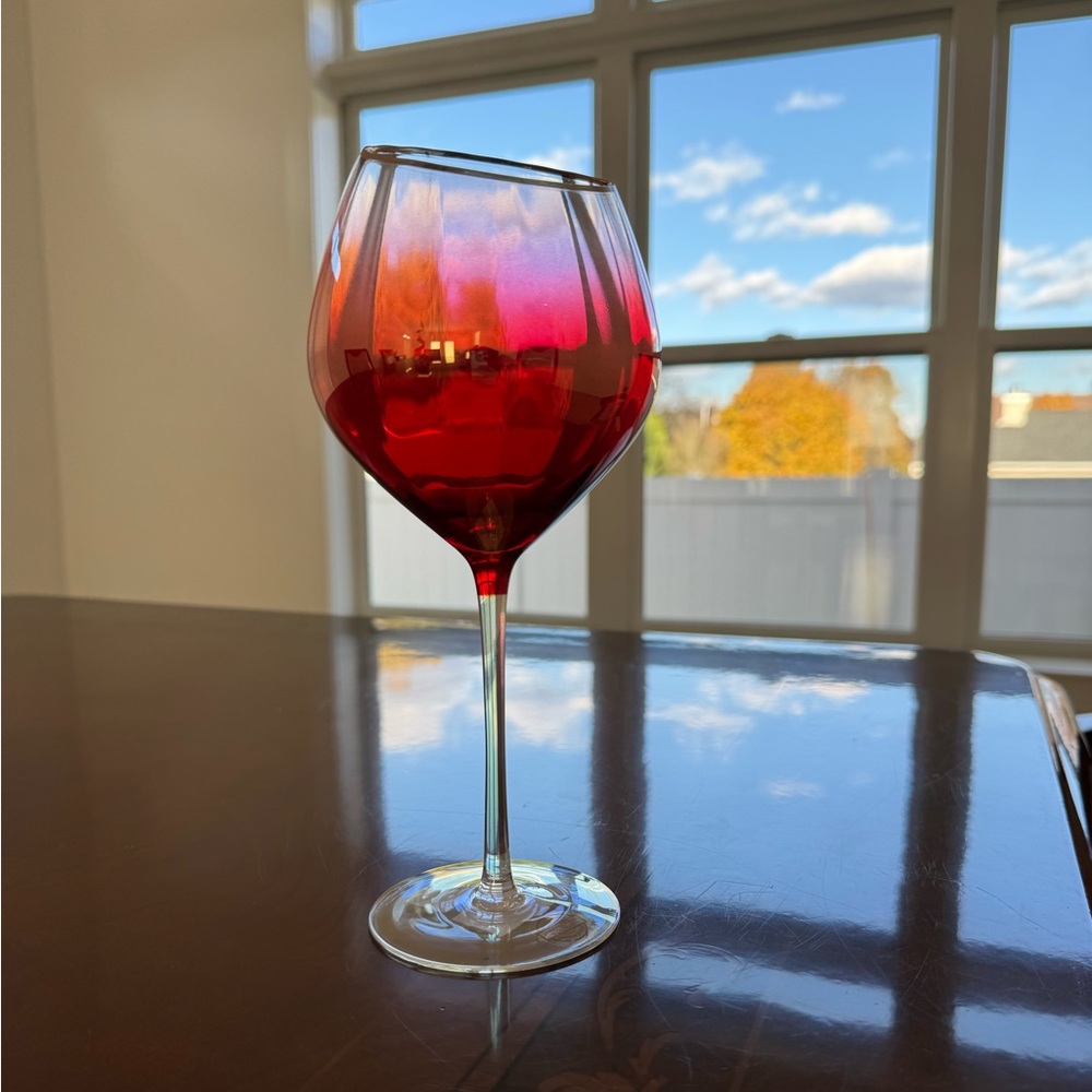 Red Ombré Wine Glass